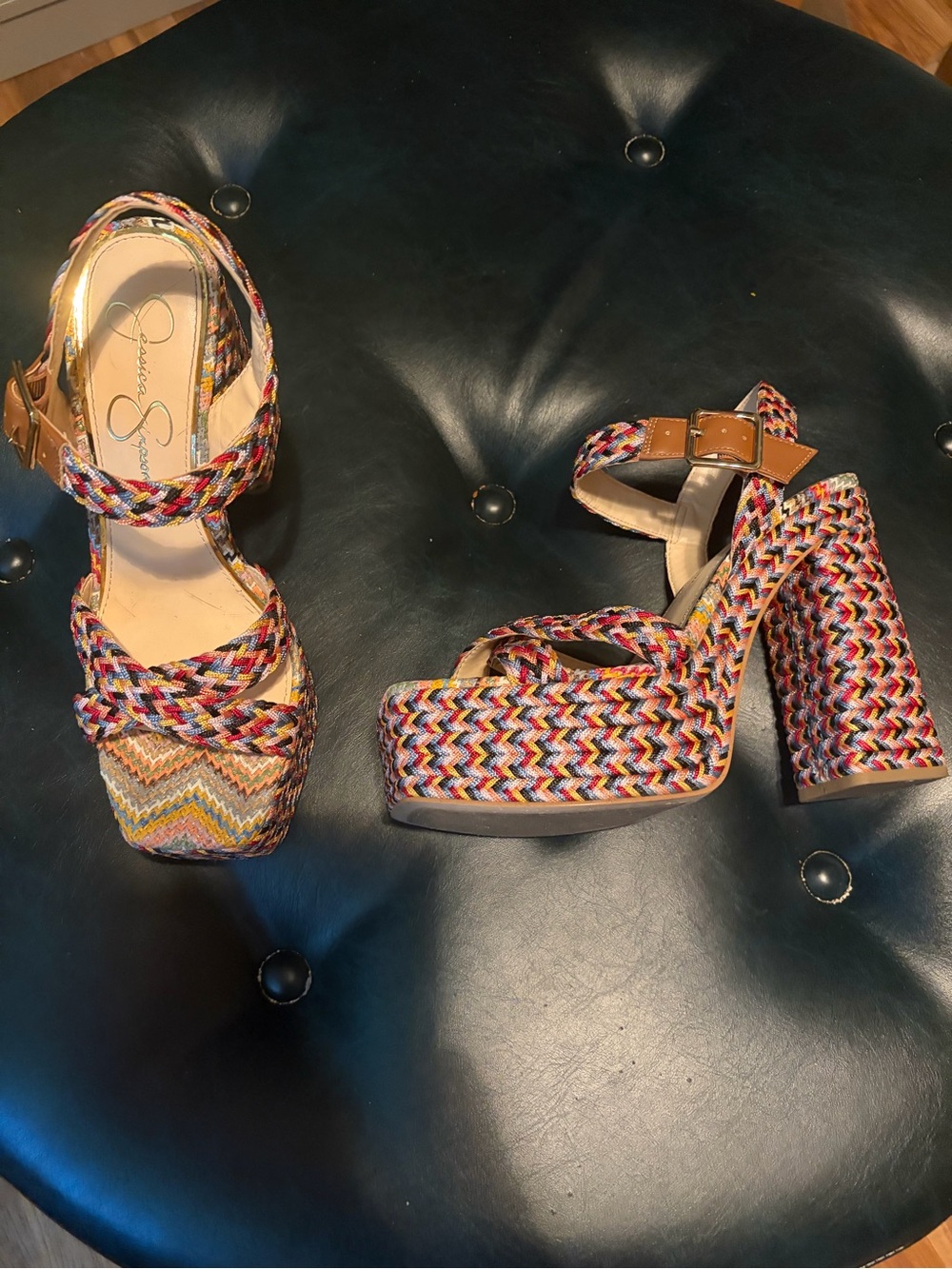 Jessica Simpson Multicolor Braided Platform Heel - Picture 2 of 6